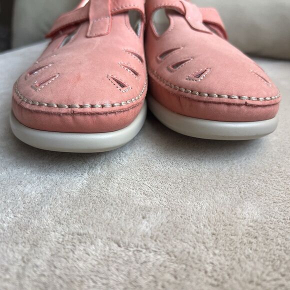 SAS Roamer Coral Pink Nubuck Leather Comfort Walking Loafers Women 7.5 Casual - Picture 11 of 16